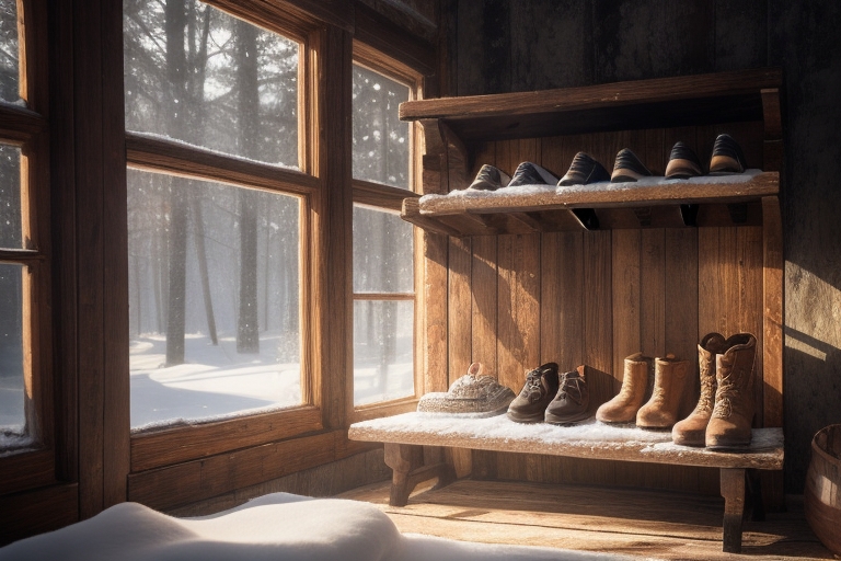 wooden shoe rack